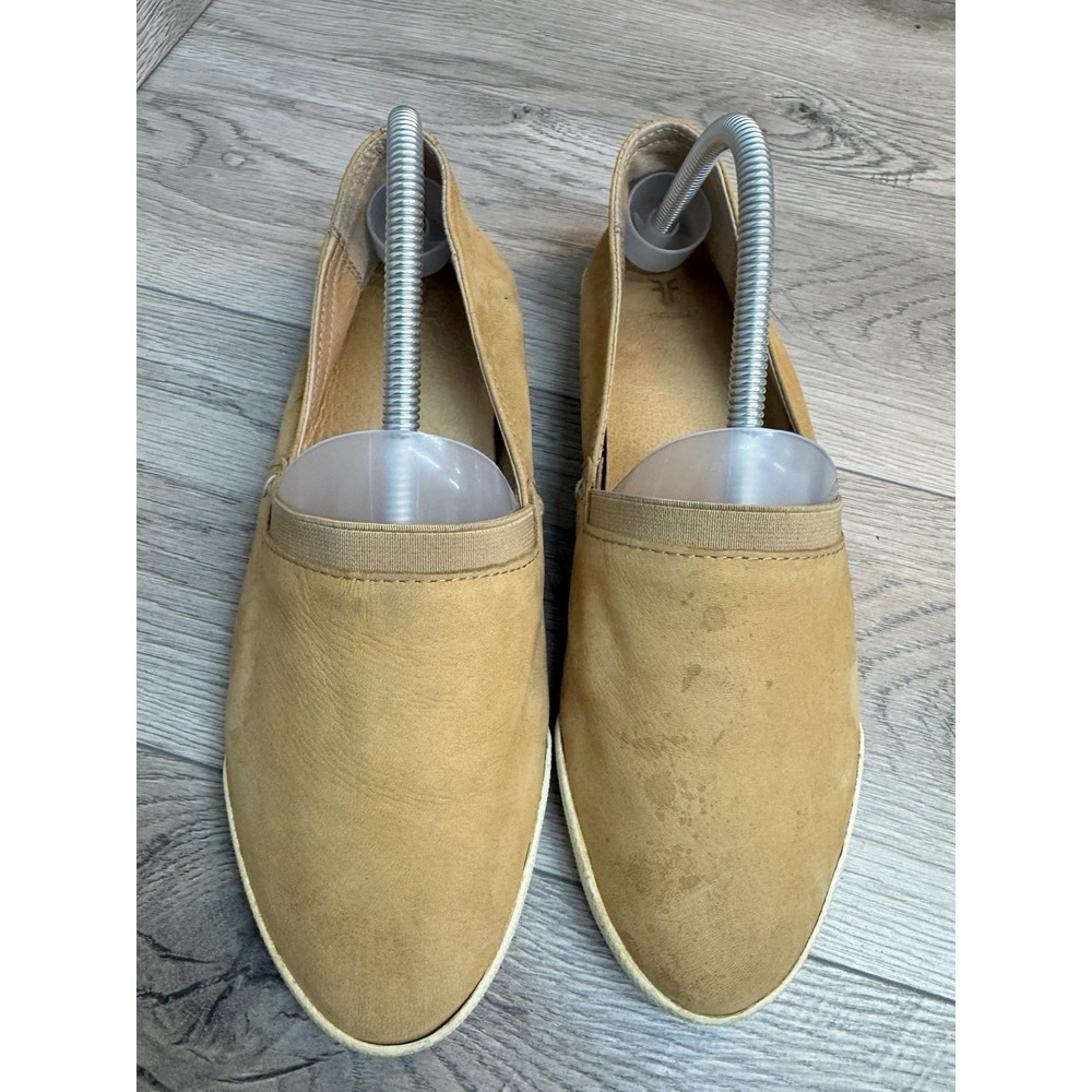 FRYE Melanie Flats Women's Size 8.5M Ash Tan Leather Slip On Ballet Minimalist